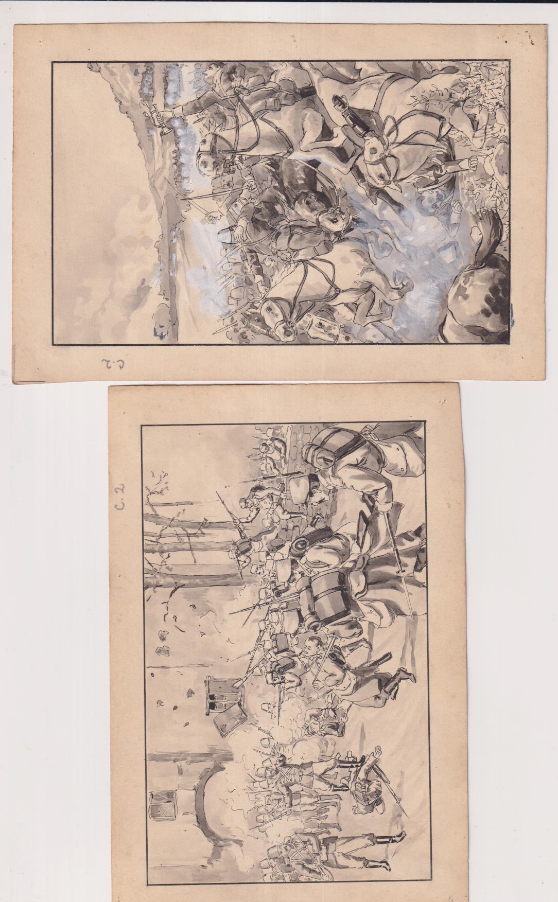 La guerra entre Turquía y los Balkanes. Dibujos originales de los cromos serie Completa 10 (17,5x12 cms.)