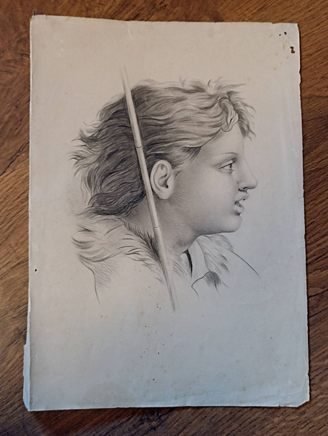 Precioso Dibujo a lápiz sobre Papel (36,5x25,5 cm) Circa 1880