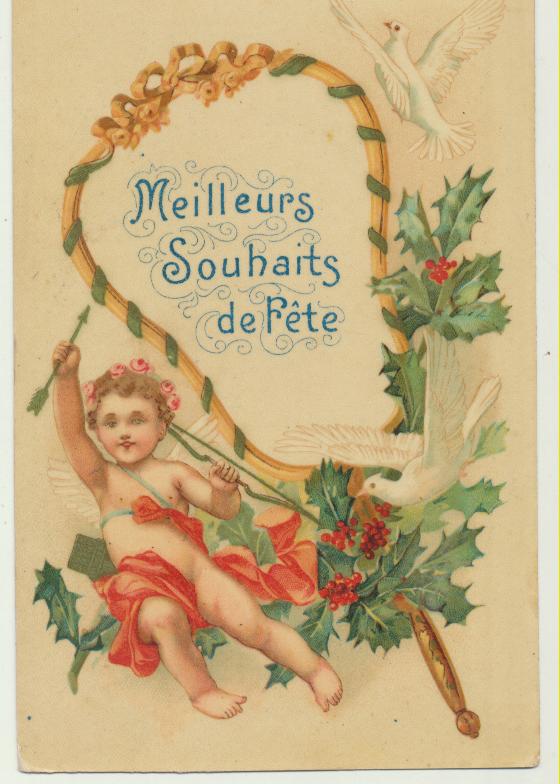 Postal Francesa. Meilleurs Souhaits de Fête (Los Mejores deseos en las fiestas) Circa 1910