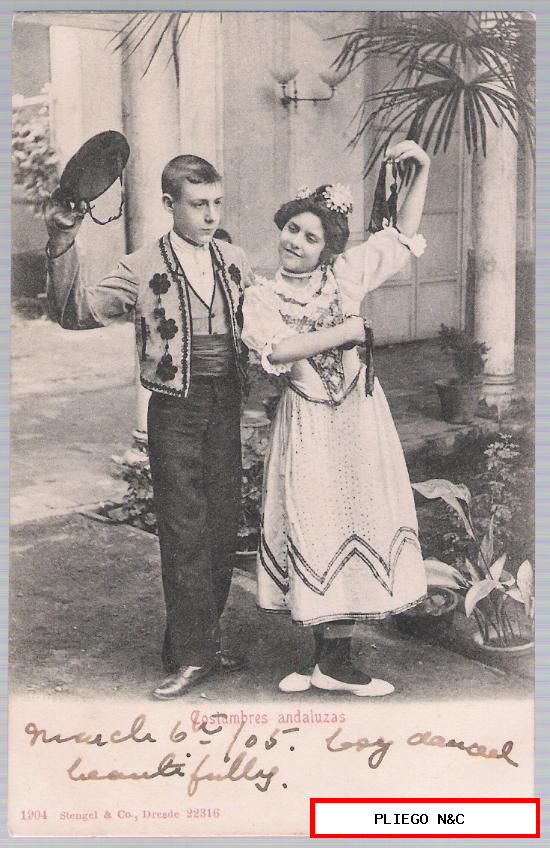 Costumbres Andaluzas. Stengel & Co. 1904. Fechada en 1905