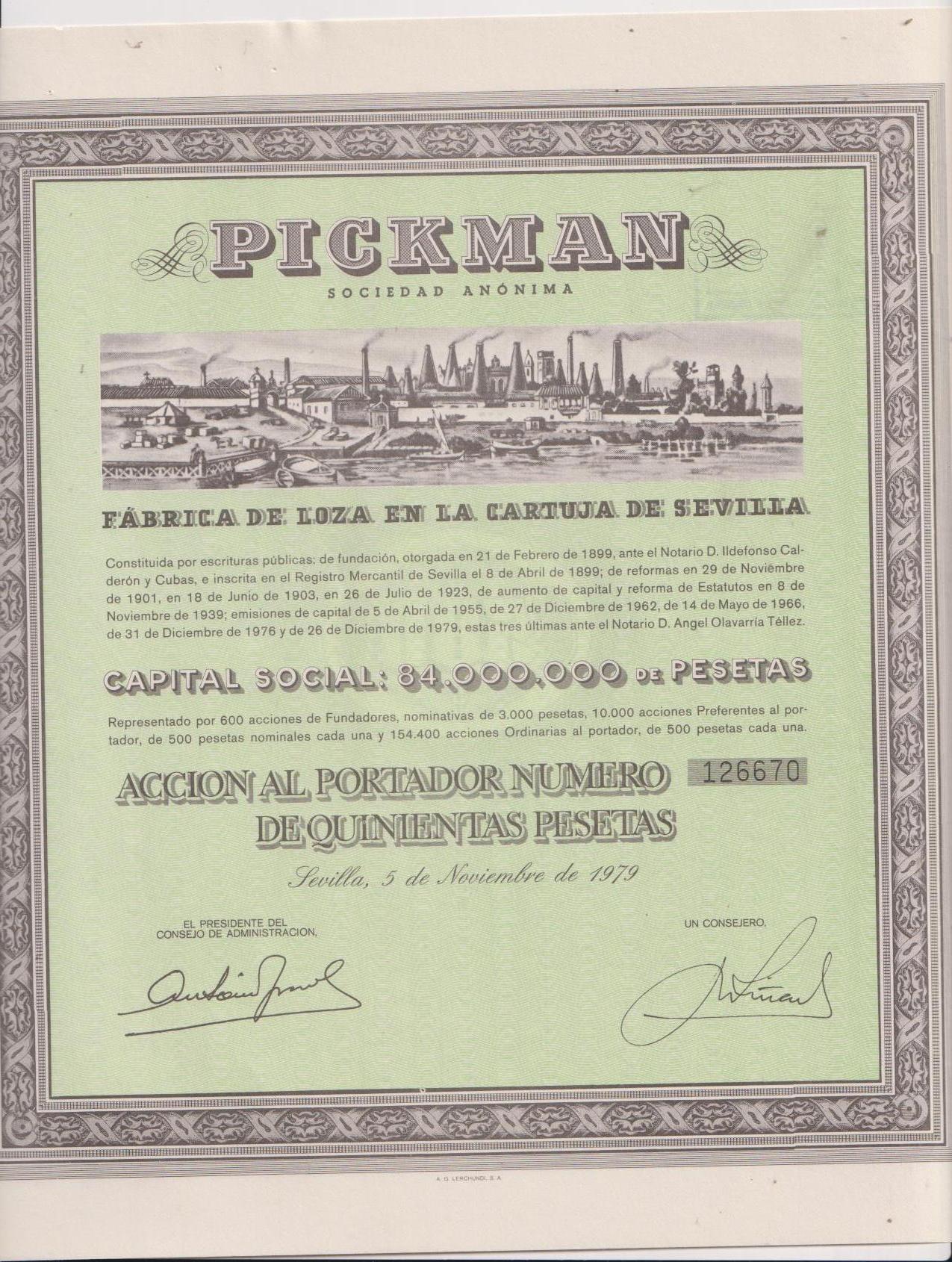 Acción de Pickman. Fábrica de Loza en La Cartuja de Sevilla. Sevilla 1979