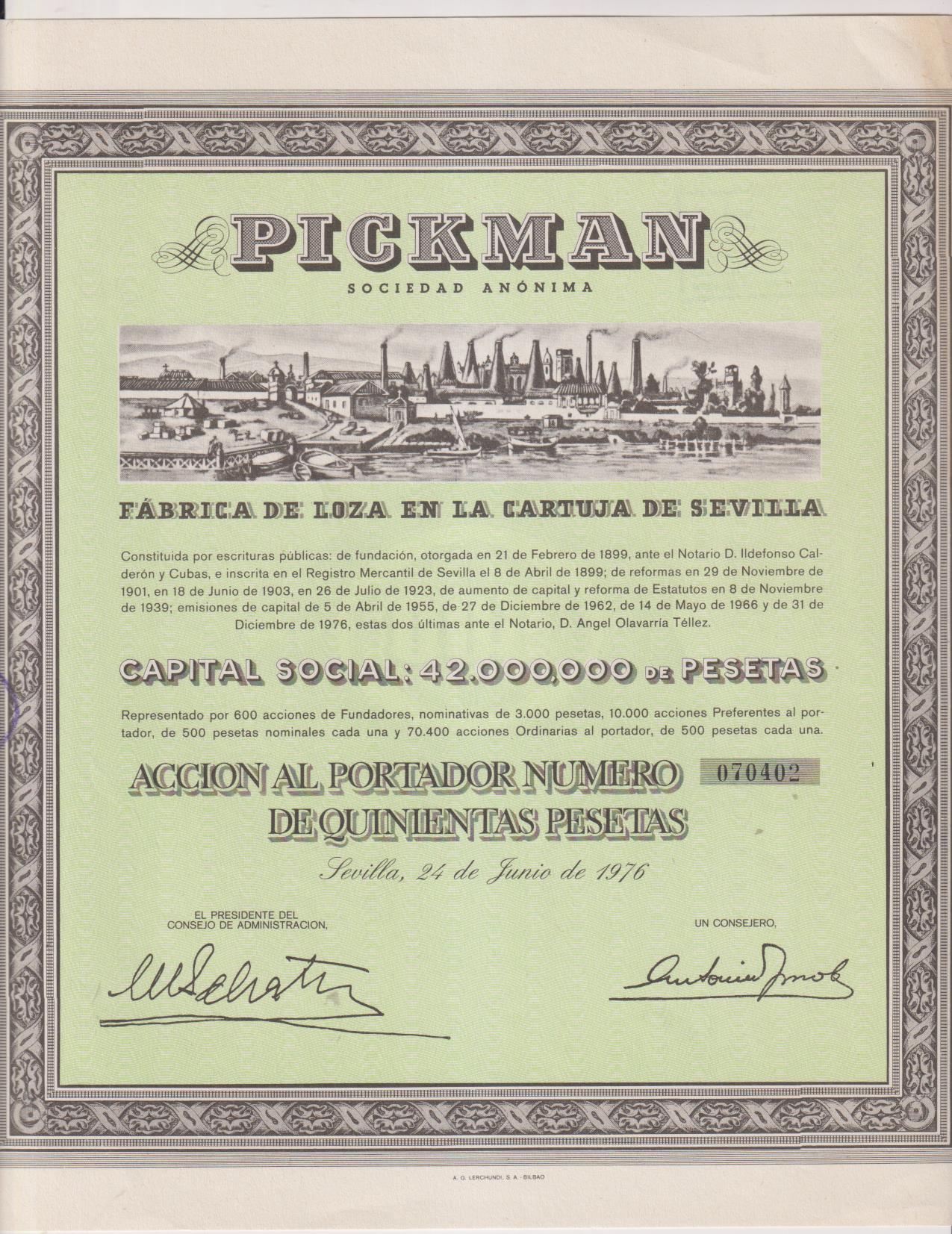 Acción de Pickman. Fábrica de Loza en la Cartuja de Sevilla. Sevilla 1976