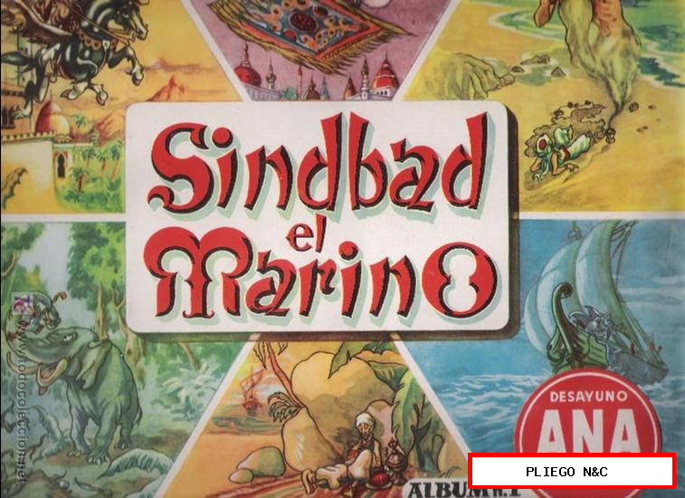 Simbad el Marino Álbum 1. Archivo de Arte para desayunos Ana. 1956. Completo