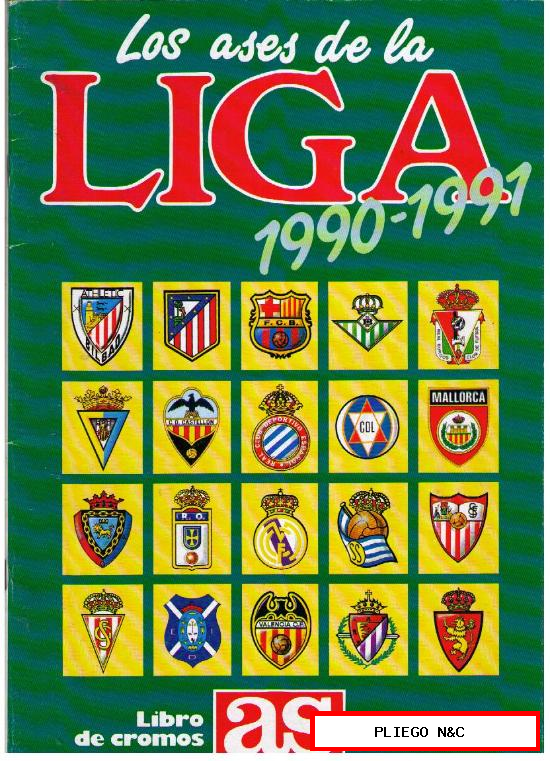 Los Ases de la Liga 1990-1991. As. Álbum vacío