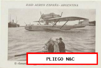 Raid Aéreo España-Argentina nº 11. Cromo (11,5x8) Caramelos y Chocolates Mauri-Barcelona