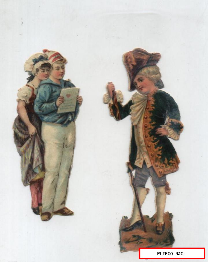 Cromos Troquelados. Lote de 2 (12 y menor) Compañía Colonial. siglo XIX