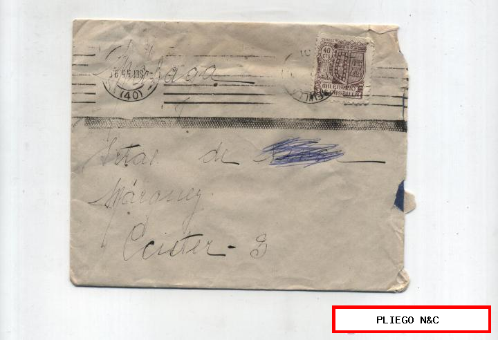 Carta de Sevilla a Málaga del 4 Sept. 1955. con Edifil 981. Matasello de llegada al dorso