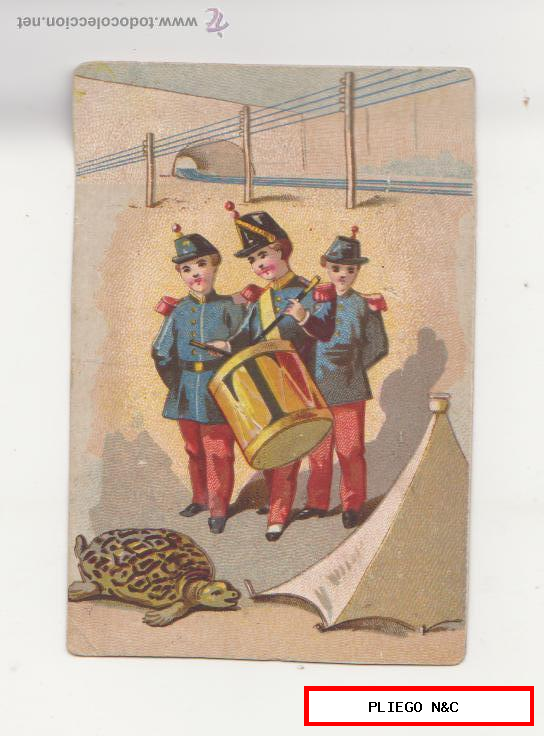 Cromo Publicitario? (10x7) Señal de despegado en dorso, anverso bien. Siglo XIX