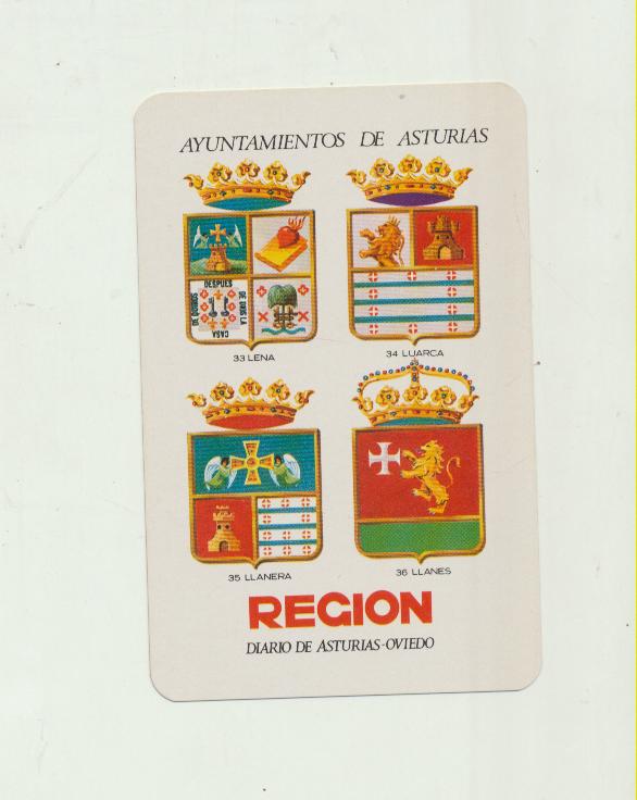 Calendario Fournier. Región. Diario de Asturias-Oviedo, 33 al 36. 1973