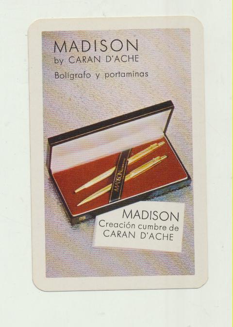 Calendario Fournier. Madison Caran D´Ache 1973