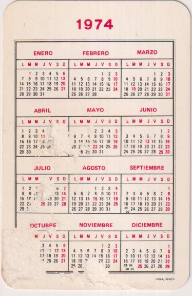 Veterano Osborne. Calendario 1974