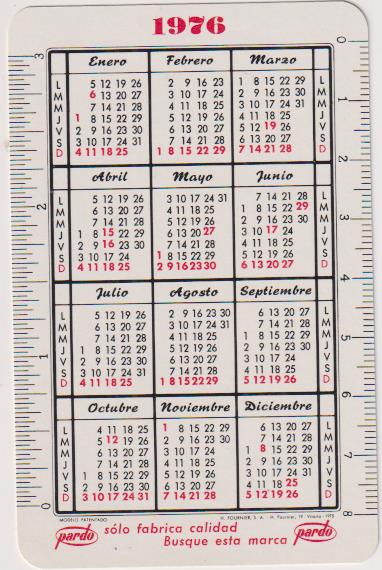 Calendario Fournier. Pardo para 1976-77