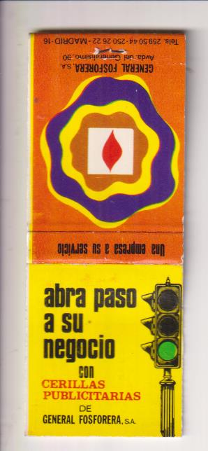 Calendario para 1974 en caja de Cerilla. General Fosforera
