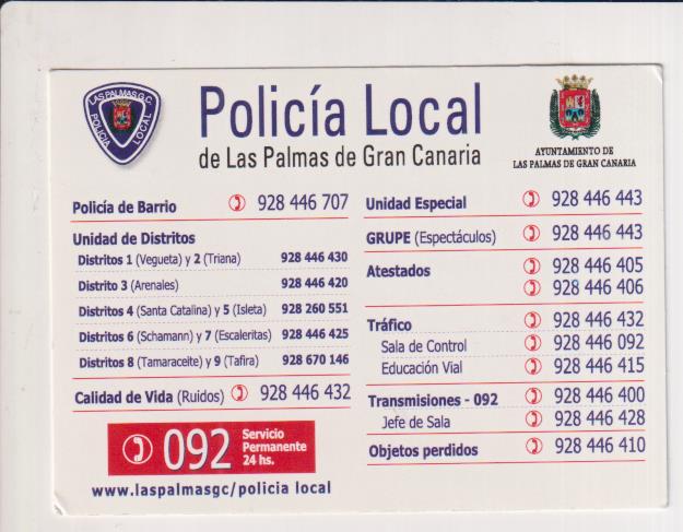 Calendario 2003. Plicía local de las Palmas de Gran Canaria