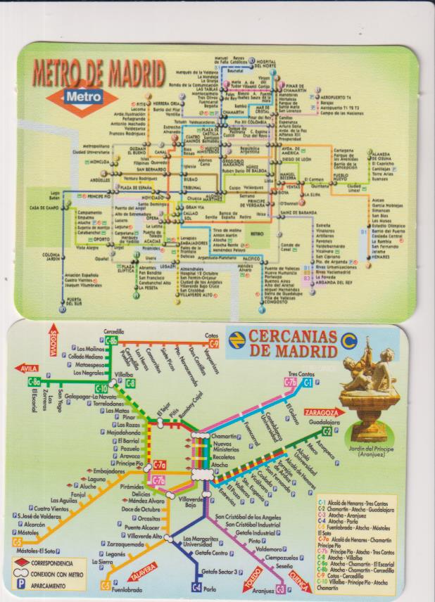 lote de 2 calendarios 2008. metro Madrid y cercanías de Madrid. limpiezas verolux. Móstoles
