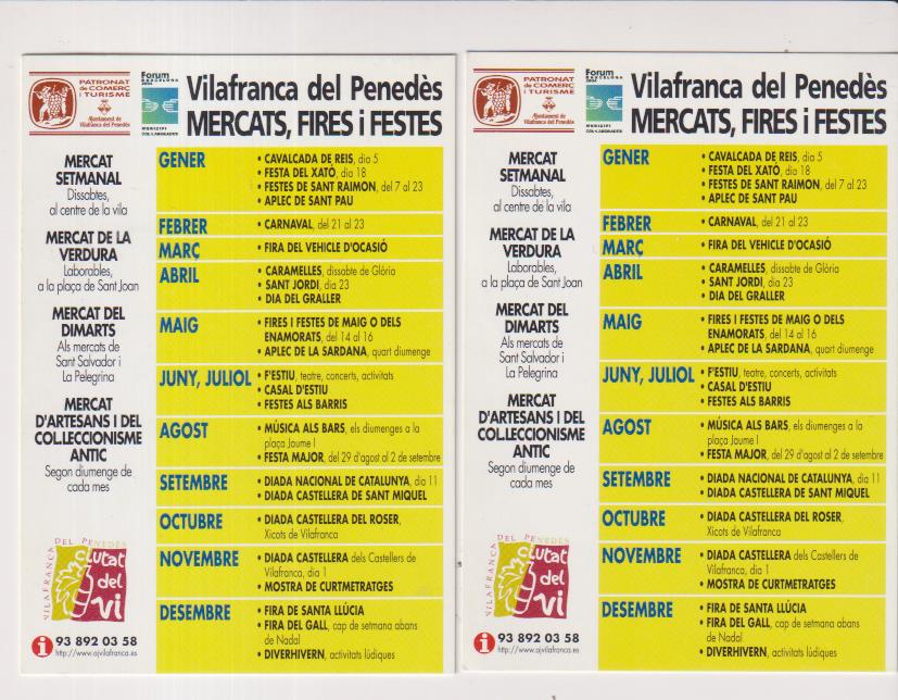 lote de 2 calendarios 2004 caixa penedés. en catalán