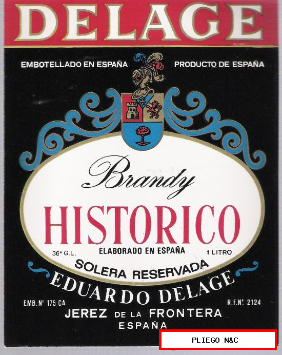 Brandy Histórico. Delage. Jerez