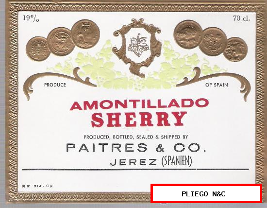Amontillado Sherry. Paitres & Co. Jerez