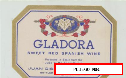 Gladora. Sweet Red Spanish Wine
