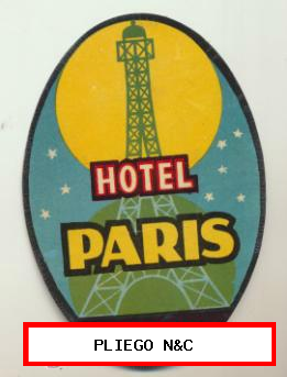 hotel Paris-Madrid. Etiqueta