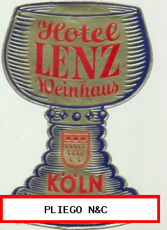 Hotel Lenz Weinhaus-Köln. Etiqueta