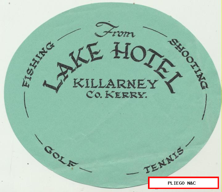 Etiqueta. Lake Hotel. Killarney