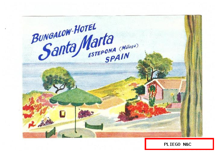 etiqueta. Bungalow-hotel santa marta-Estepona