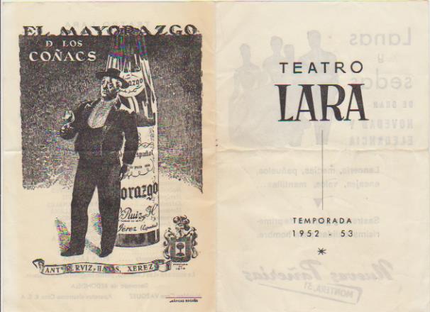 Teatro Lara. Temporada 1952-53. Malvaloca