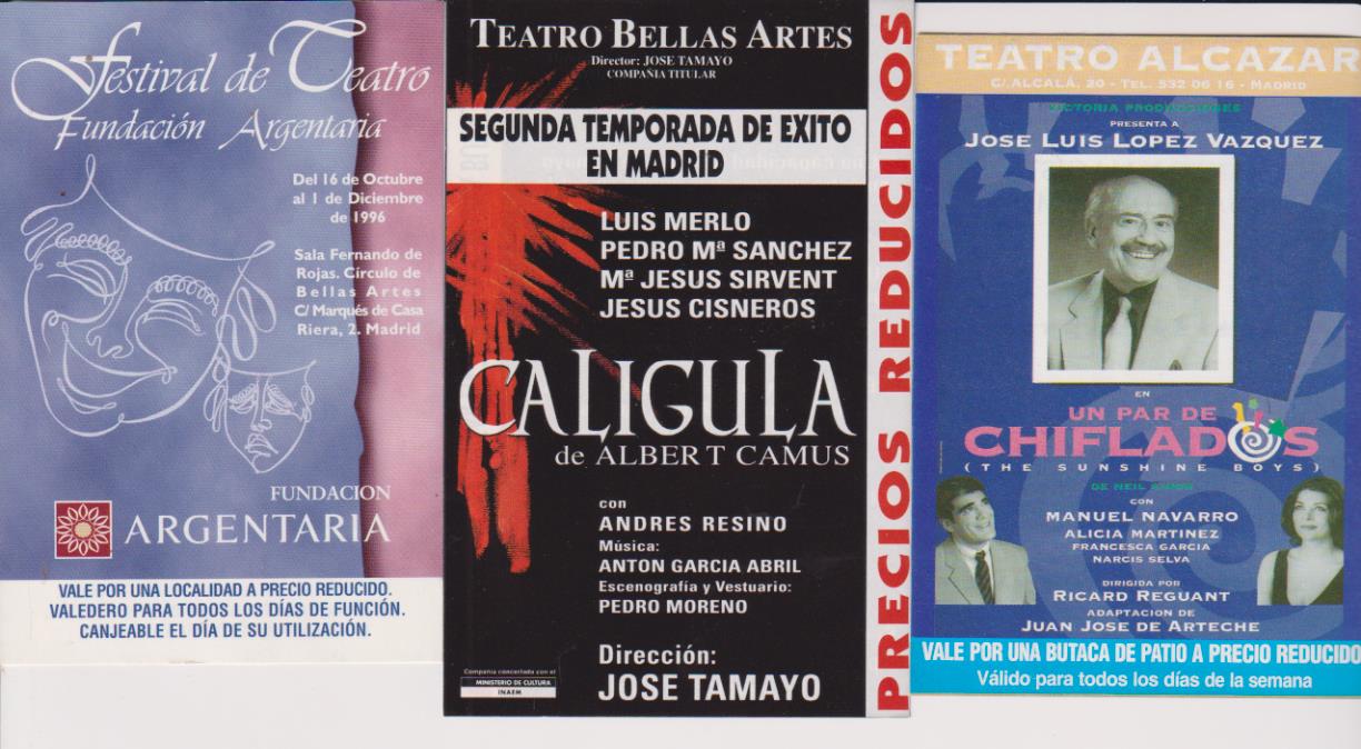 Lote de 3 Vales descuentos: Fundación Argentaria, Festival de Teatro