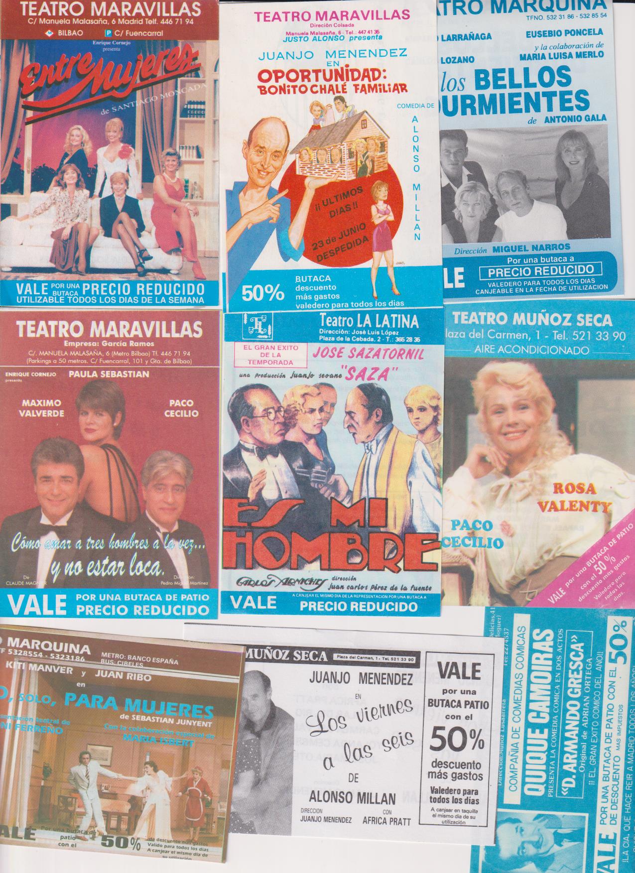 Lote 9 Vales descuento y Publicidad de Teatros madrileños