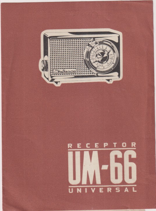 Receptor UM-66. Folleto publicitario de Radio marconi. Doble hoja