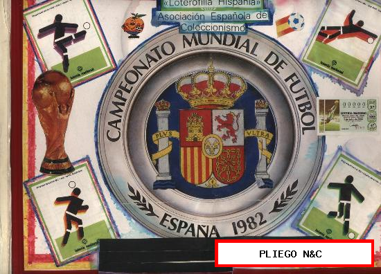 Campeonato Mundial de fútbol 1982. Loterofilia. Álbum artesano con 7 hojas