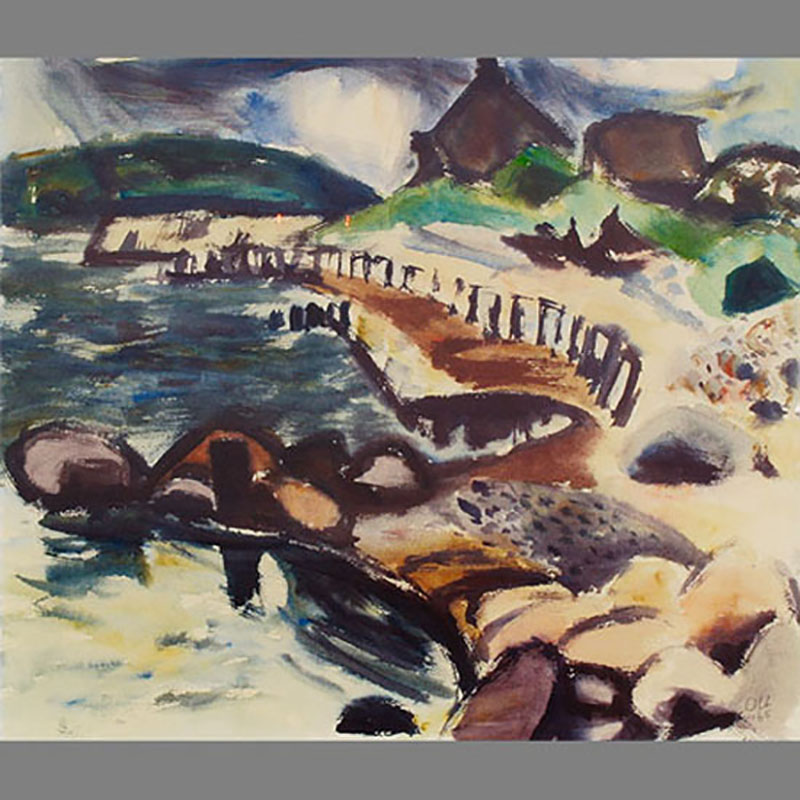 Willi Oltmans (Alemán 1905-1979). Paisaje de costa/ A coastal landscape