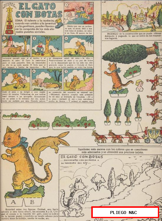 El Gato con Botas. Ediciones T B O (2 laminas de 32,5x25)