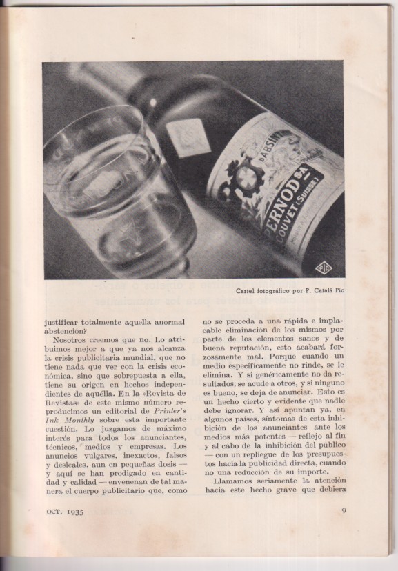 Publicidad y Ventas. año 1, nº 1. Octubre de 1935. (21x14,5 cm.) 40 páginas . Revista técnica española para jefes de publicidad. Muy Dificil