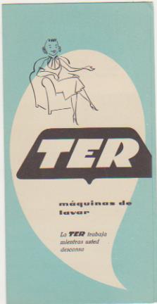 Ter. Maquinas de lavar. Publicidad de 1957