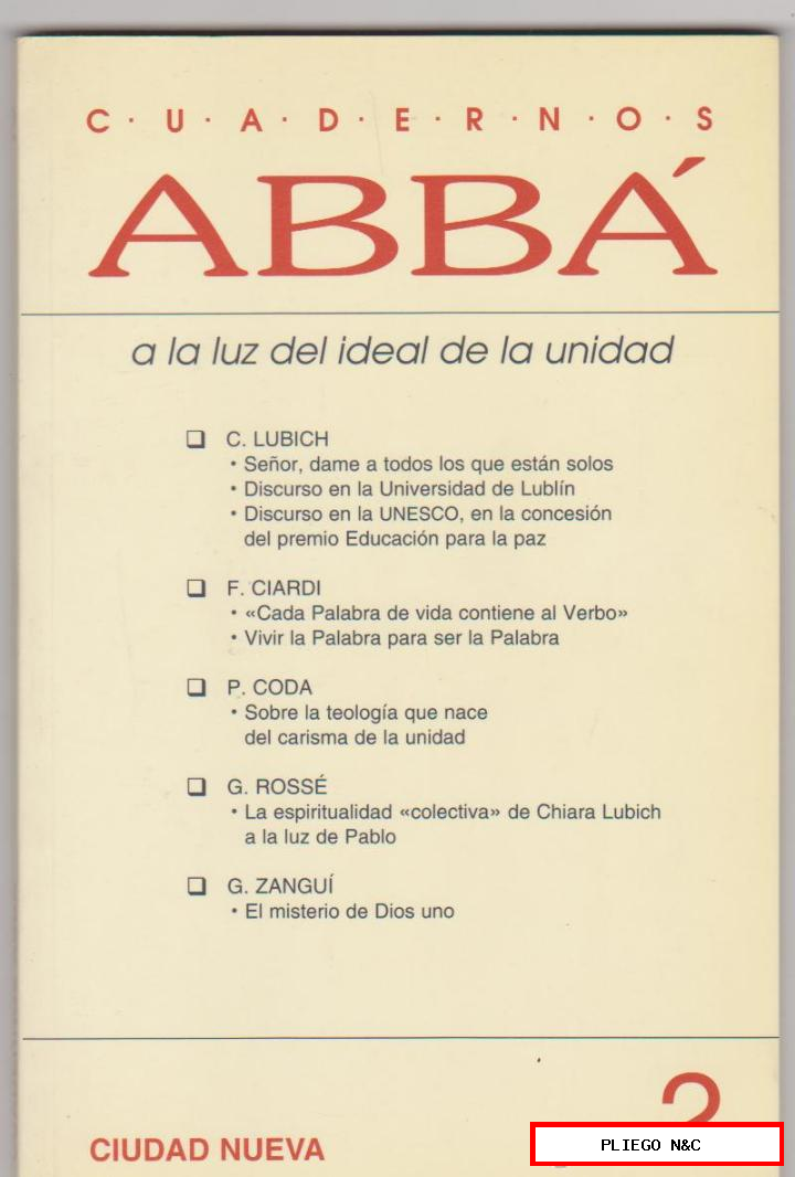 Cuadernos Abbá 2. Editorial Ciudad Nueva
