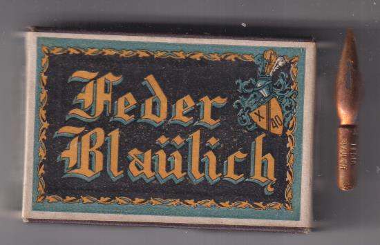 Feder Blaulich. Cajita (74x50x23 mm.) de plumillas. Contiene 19 plumillas