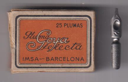 Goya Selecta. Cajita (46x34x15 mm.) Completa, 25 Plumas Goya