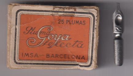 Goya Selecta. Cajita (46x34x15 mm.) Contiene 14 Plumas Goya