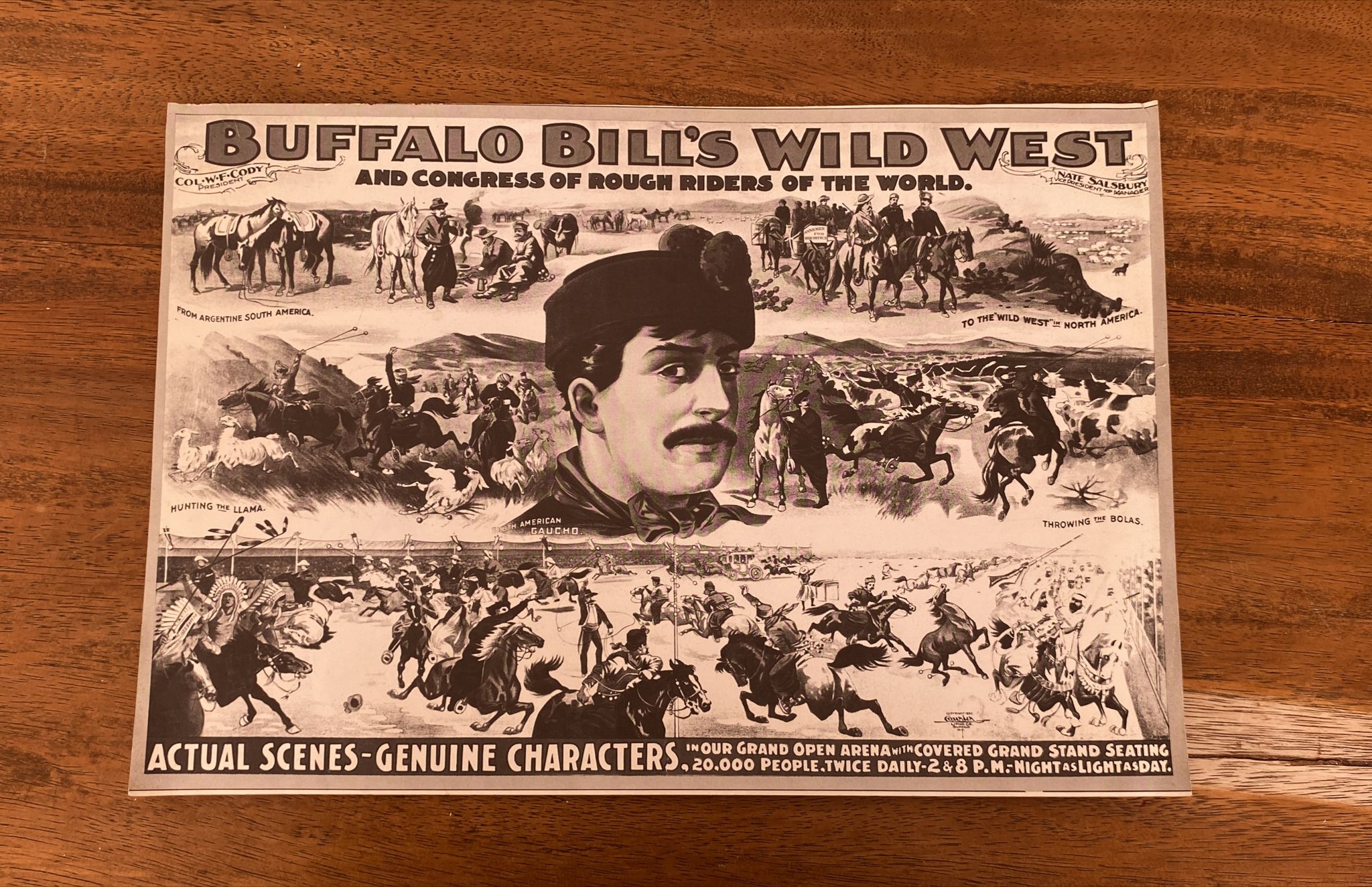 Buffalo Bill´s Wild West. Cartel (24x33 cm.) Redición