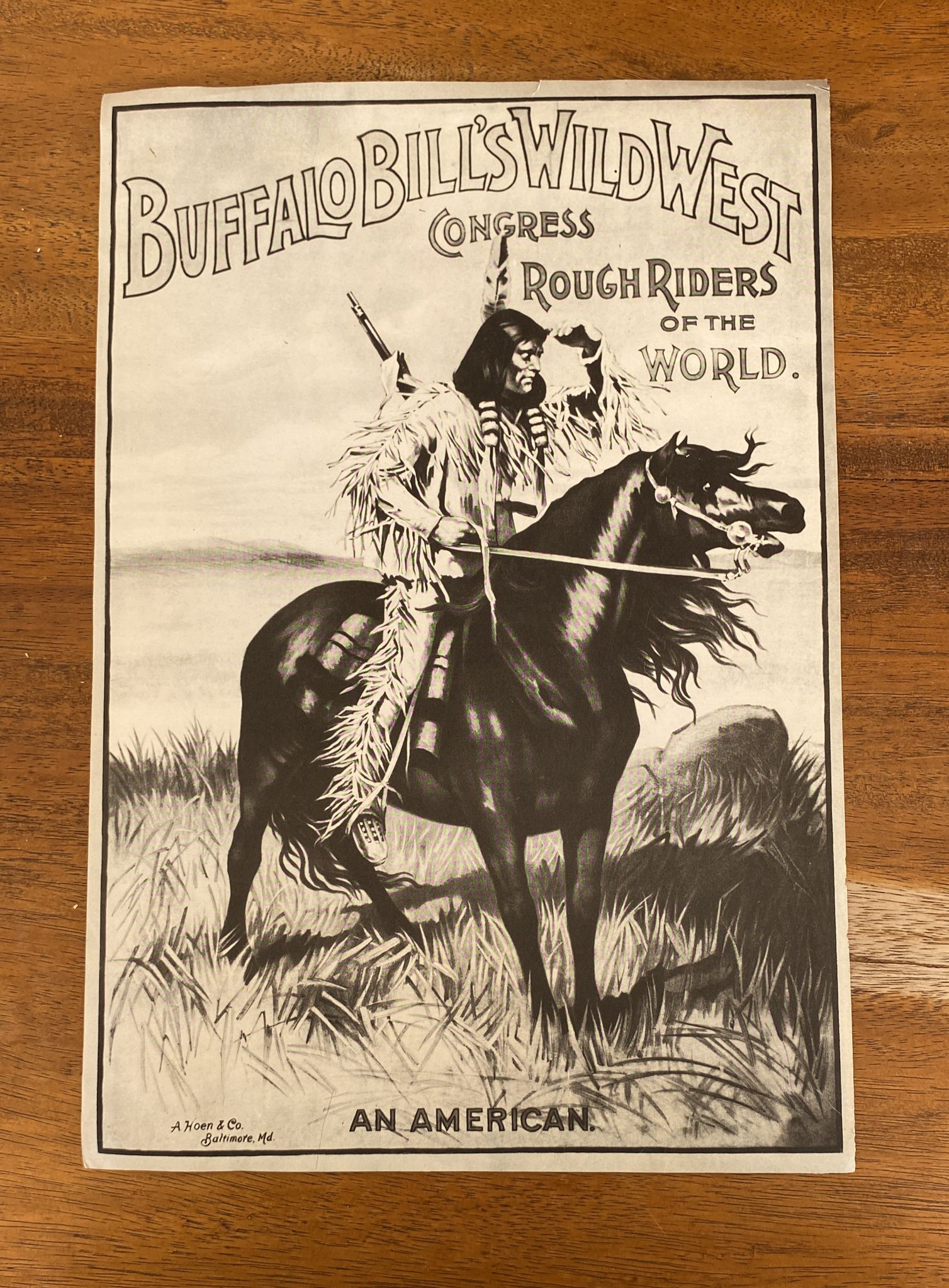 Buffalo Bill´s Wild West. Cartel (24x33 cm.) Redición