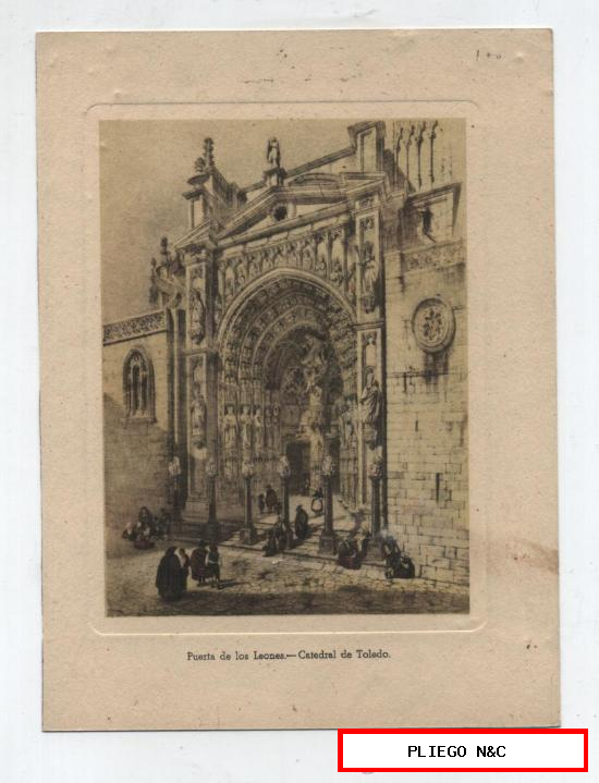 Grabado. Puerta de los Leones. Catedral de Toledo
