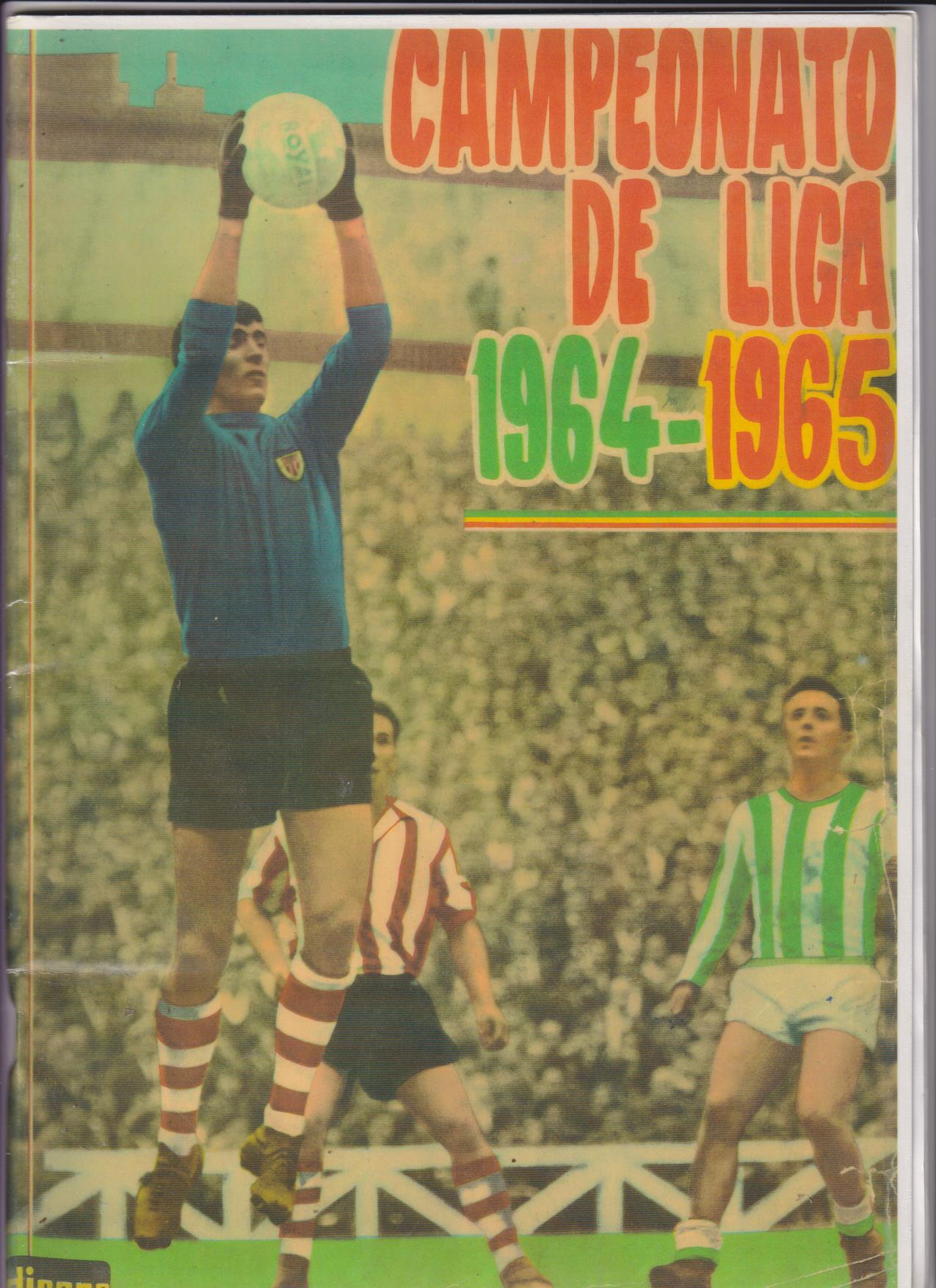 Campeonato de Liga 1964-65. Disgrá. Reproducción con los cromos sueltos, pegados por el margen superior