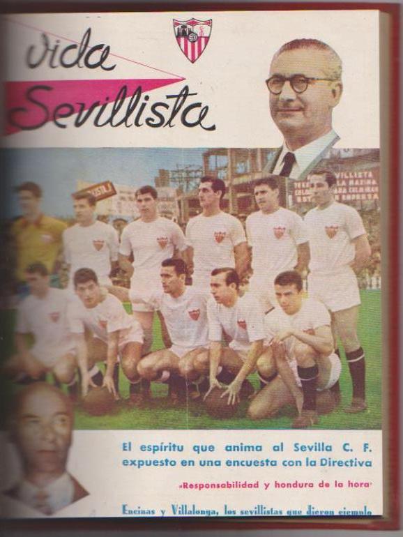 Vida Sevillista (serva). 12 ejemplares del 1 al 12 (años 1958-59) Encuadernados en un tomo de lujo