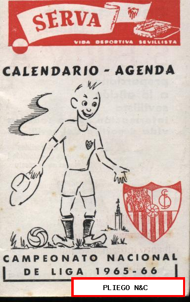 serva. Calendario-Agenda. Campeonato. Nacional Liga 1965. 66. Fotos de jugadores en interior