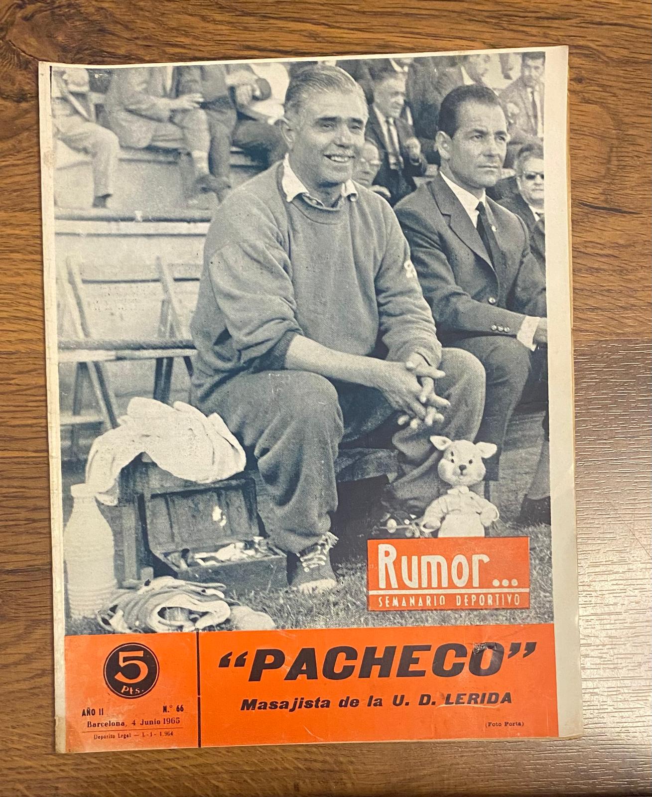 Rumor. Semanario deportivo nº 66. Barcelona 4 junio 1965