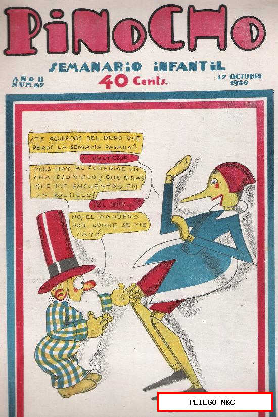 Pinocho nº 87. Editorial S. Calleja 1925