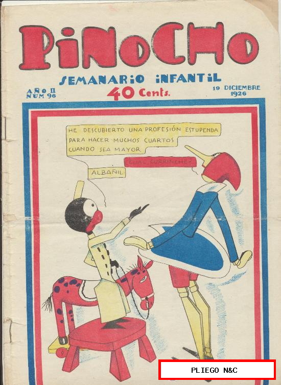 Pinocho nº 96. Editorial Calleja 1925