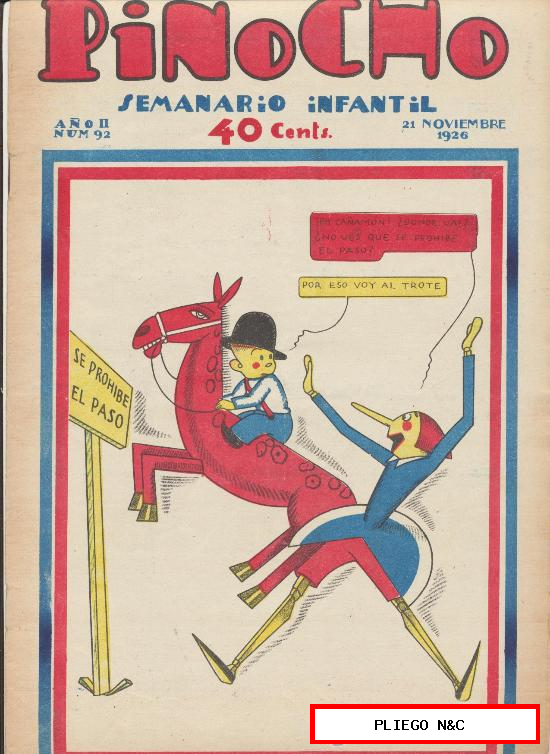 Pinocho nº 92. Editorial Calleja 1925